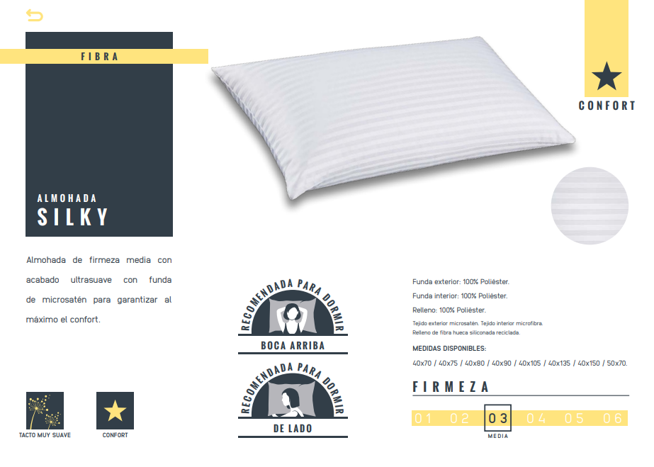Almohada Fibra Silky Mash
