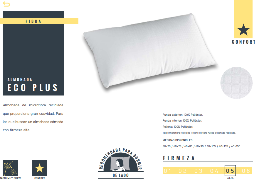 Almohada Fibra Eco Plus Mash