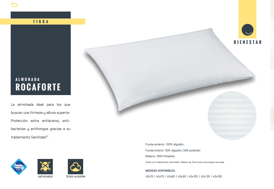 Almohada Fibra Rocaforte Mash