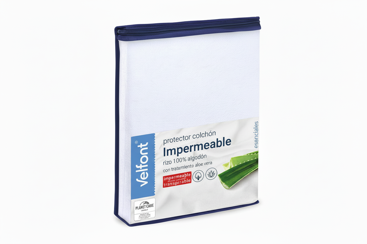 Protector Colchón Velfont Rizo Aloe Vera Impermeable