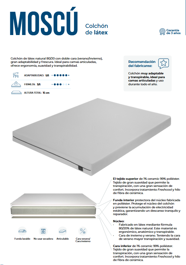 Colchón de Látex Descans Mascaró Moscu 15