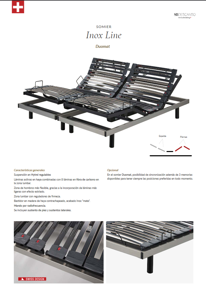 Somier Articulado Electrico Swissbedding Inox Line Duomat